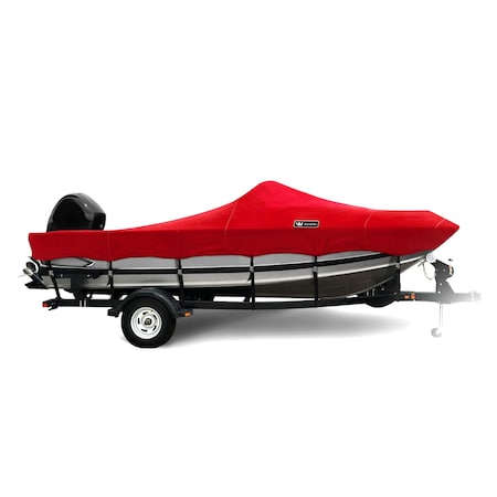 Eevelle Boat Cover ALUMINUM FISHING Walk Thru Windshield, Outboard Fits 15ft 6in L up to 100in W Red SBAVWT15100B-JYR